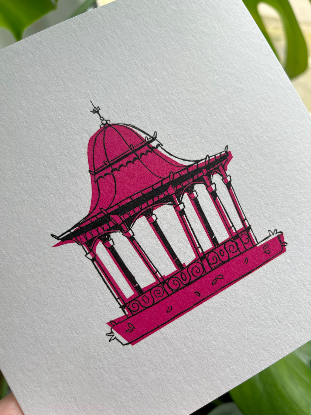 Dundee Bandstad greetings card -- close-up of a Dundee bandstand